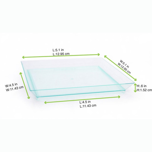 Elément de plateau réemployable plastique vert transparent "Klarity"  130x130mm