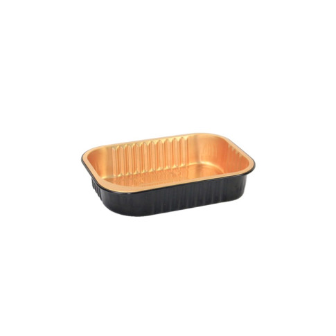 Opseal Barquette aluminium noir/or 161x110mm H38mm 475ml