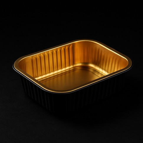 Opseal Barquette aluminium noir/or 161x110mm H38mm 475ml