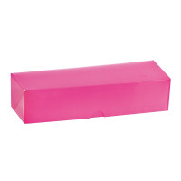 Boite carton rectangulaire fushia 7 macarons  215x70mm H50mm