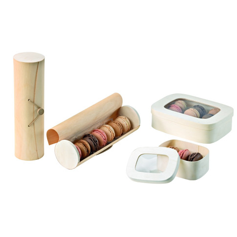 Boite bois cylindrique 7 macarons   H230mm