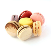 Insert plastique PET transparent rond pour 7 macarons avec fermeture clipsable  130 H20mm