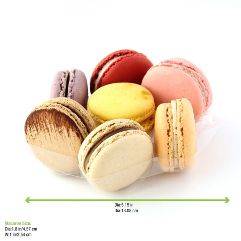 Insert plastique PET transparent rond pour 7 macarons avec fermeture clipsable  130 H20mm