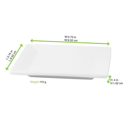 Mini plat carré en porcelaine blanc  101x101mm H23mm