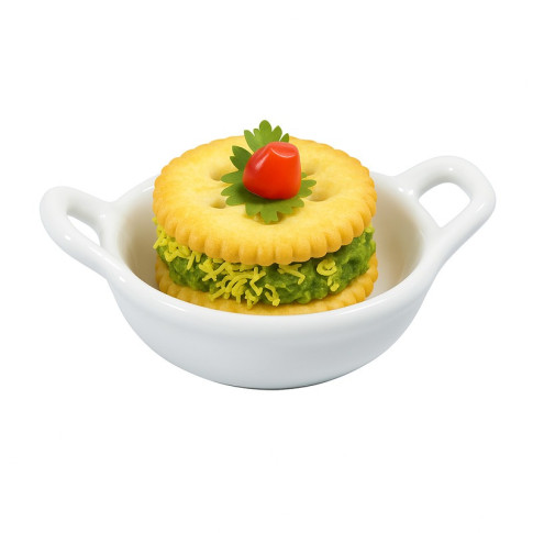 Mini plat en porcelaine blanc  85x60mm H30mm