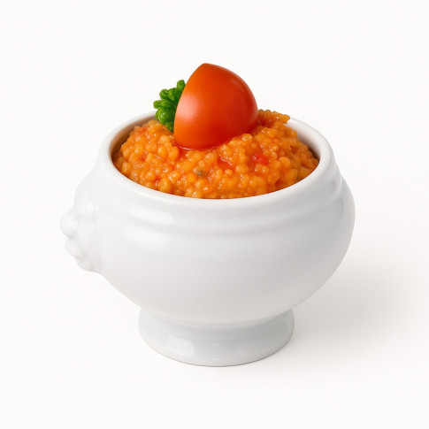 Mini soupière en porcelaine blanc  80x65mm H50mm