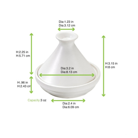 Mini tajine en porcelaine blanc   H80mm