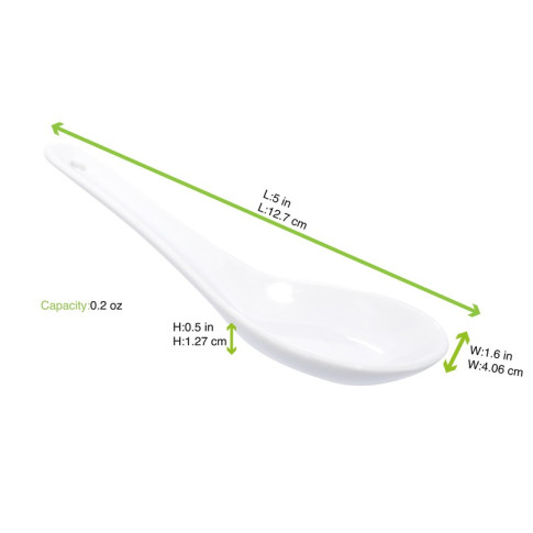 Mini mise en bouche cuillère en porcelaine blanc  130x43mm H45mm