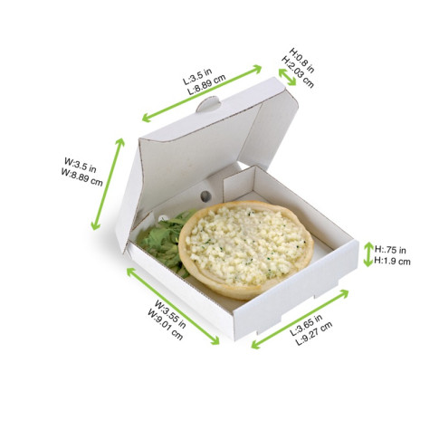 Mini Boite à pizza en carton blanc  90x90mm H20mm