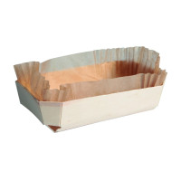 Moule de cuisson bois "Juliette" avec caissette papier  176x114mm H59mm 750ml