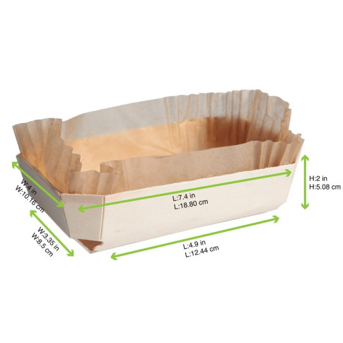 Moule de cuisson bois "Juliette" avec caissette papier 190x105mm H60mm 750ml