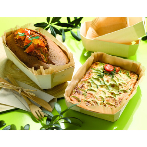 Moule de cuisson bois "Juliette" avec caissette papier 190x105mm H60mm 750ml