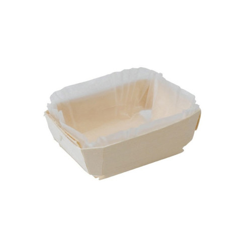 Moule de cuisson bois "Tristan"  avec caissette papier  185x80mm H40mm 600ml