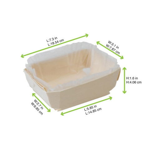 Moule de cuisson bois "Tristan"  avec caissette papier  185x80mm H40mm 600ml