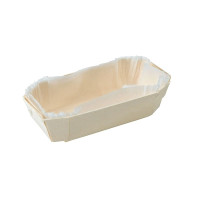 Moule de cuisson bois "Petit coeur" avec caissette papier  115x65mm H33mm 150ml