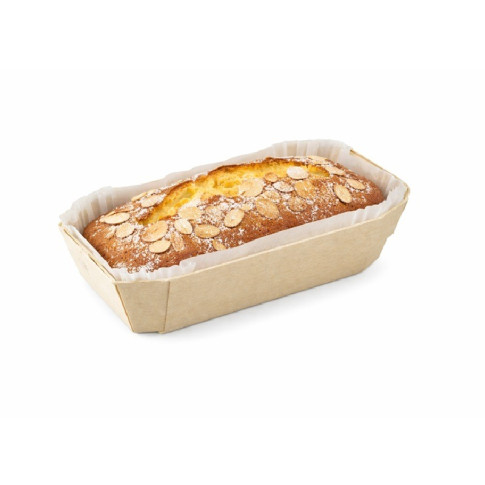 Moule de cuisson bois "Petit coeur" avec caissette papier  115x65mm H33mm 150ml