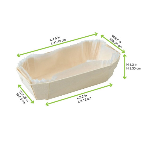 Moule de cuisson bois "Petit coeur" avec caissette papier  115x65mm H33mm 150ml