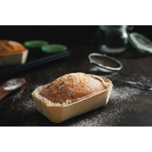 Moule de cuisson bois "Petit coeur" avec caissette papier  115x65mm H33mm 150ml