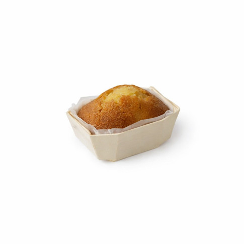 Moule de cuisson bois "Minini" avec caissette papier  90x65mm H35mm 90ml