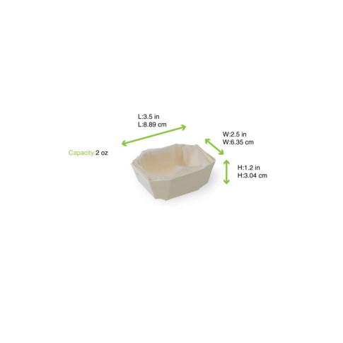Moule de cuisson bois "Minini" avec caissette papier  90x65mm H35mm 90ml