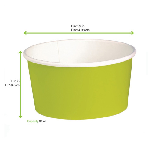Saladier rond en carton vert "Buckaty"  H75mm 900ml