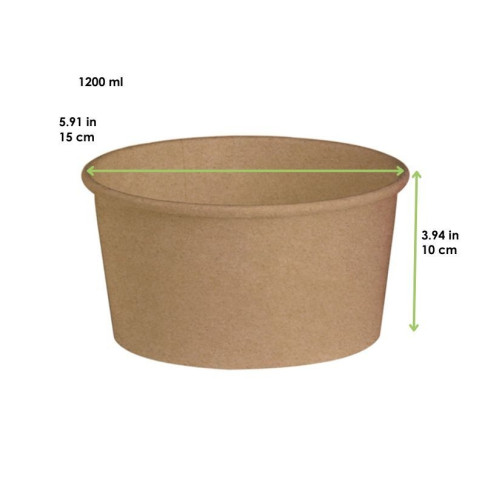 Saladier rond en carton kraft "Buckaty"   H100mm 1200ml