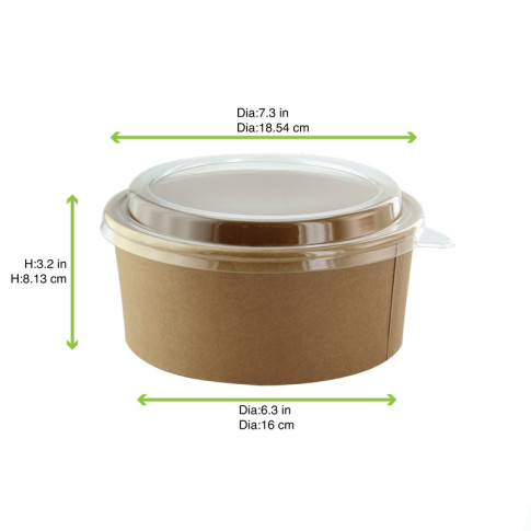Saladier rond en carton kraft "Buckaty"   H82mm 1560ml