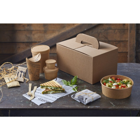 Saladier rond en carton kraft "Buckaty"   H82mm 1560ml