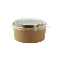 Combo Saladier rond kraft et couvercle  H64mm 750ml