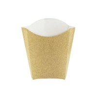 Pochette kraft pour frites  250gsm  115x90mm H140mm 480ml