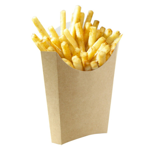 Pochette kraft pour frites  250gsm  115x90mm H140mm 480ml