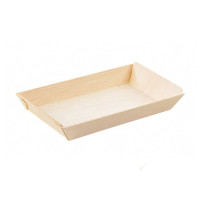 Barquette rectangulaire en bois "Samouraï" 131x65mm H19mm