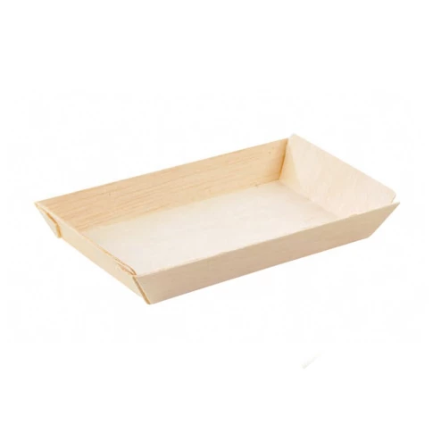 Barquette rectangulaire en bois "Samouraï" 131x65mm H19mm