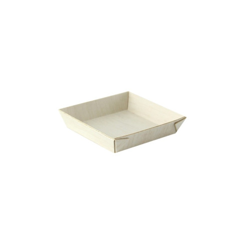 Barquette carrée en bois "Samouraï"  70x70mm H15mm