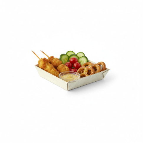 Barquette carrée en bois "Samouraï"  70x70mm H15mm