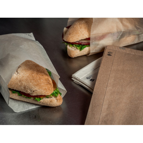 Sac sandwich papier brun à fenêtre 120x40mm H340mm