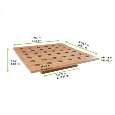 Support bambou pour cônes 36 trous  400x400mm H85mm