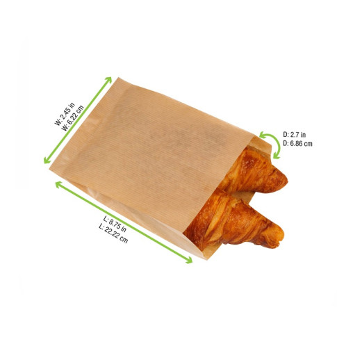 Sac papier tout usage brun  140x70mm H220mm
