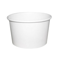 Pot carton blanc chaud et froid avec couvercle carton   H61mm 230ml