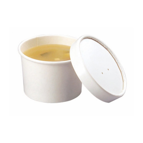 Pot carton blanc chaud et froid avec couvercle carton   H61mm 230ml