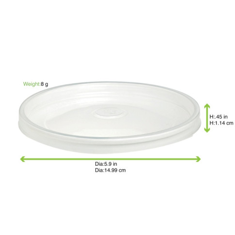 Couvercle rentrant transparent en plastique PP  H10mm