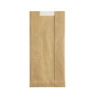 Sac papier kraft brun à fenêtre microperforée 140x70mm H440mm