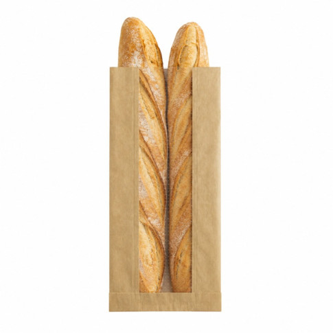 Sac papier kraft brun à fenêtre microperforée 140x70mm H440mm