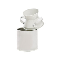 Pot à lait en métal couleur ivoire   H100mm 125ml