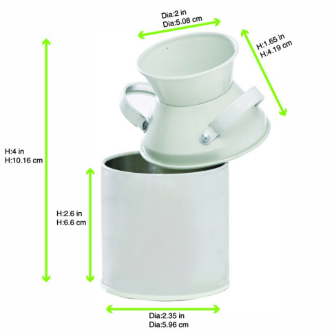 Pot à lait en métal couleur ivoire   H100mm 125ml