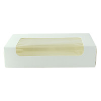 Boite carton blanche  laminé  à fenêtre  190x113mm H44mm