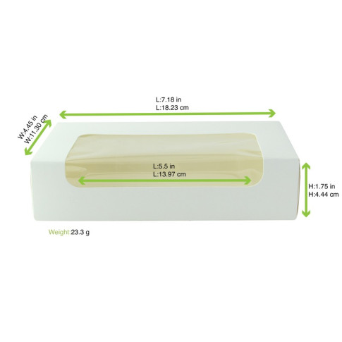 Boite carton blanche  laminé  à fenêtre  190x113mm H44mm