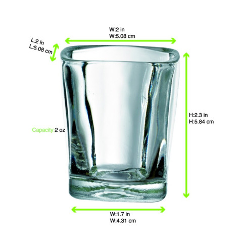 Verre à shot carré "Quadra"   H60mm 60ml