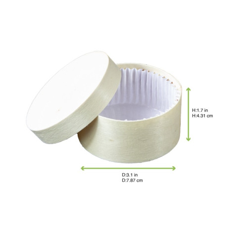 Boîte ronde bois FSC mix + papier ing - cuisson four  H42mm 100ml