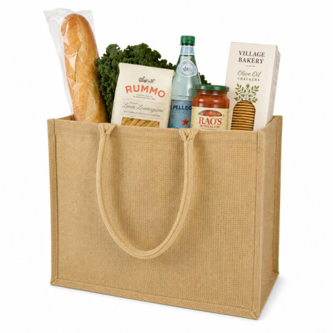 Sac cabas en jute brun  380x330mm H380mm